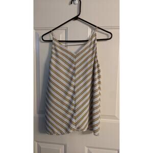 Ann Taylor Women's Bar Back Cami, Mustard, Black, White Stripe, XS, Babydoll Y2k